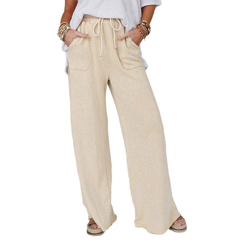 New Washed Drawstring Casual Pants For Women