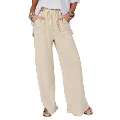 New Washed Drawstring Casual Pants For Women
