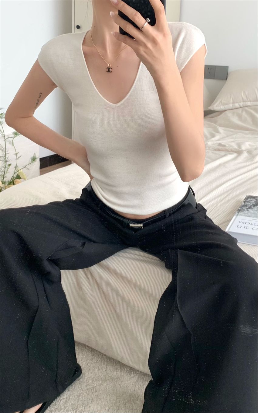 Black Hot Girl Low Waist Suit Pants For Women