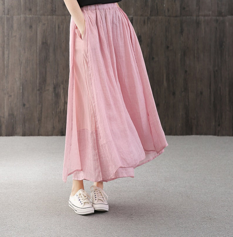 RenLepls Loose Linen Pants with Elastic Waist