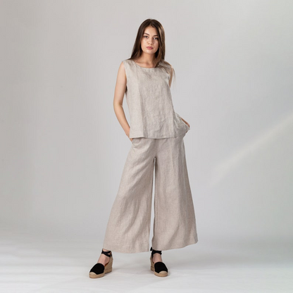 Cocoon Linen Maxi Skirt with Pockets
