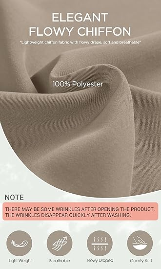 RenLepls Flowy Wide Leg Pants for Women Lightweight High Waist Pull-On Pants with Pockets- 27" / 29" /31" Inseam