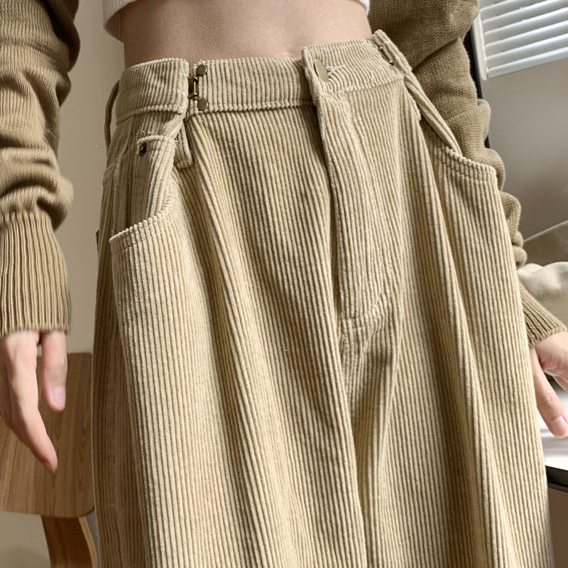Chenille Corduroy Wide Leg Pants For Women